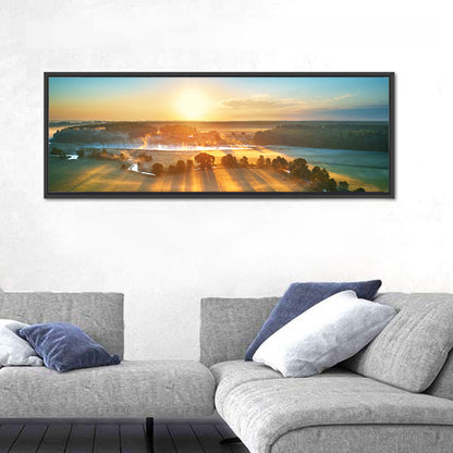 Sunrise Over Misty Meadow Wall Art