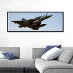 Camouflaged Fighter Jet in Flight Wall Art