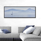 Sailboat and Misty Mountains Wall Art