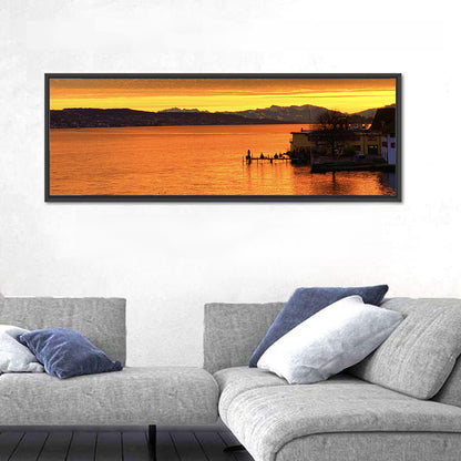 Lake Zurich Golden Sunset Wall Art