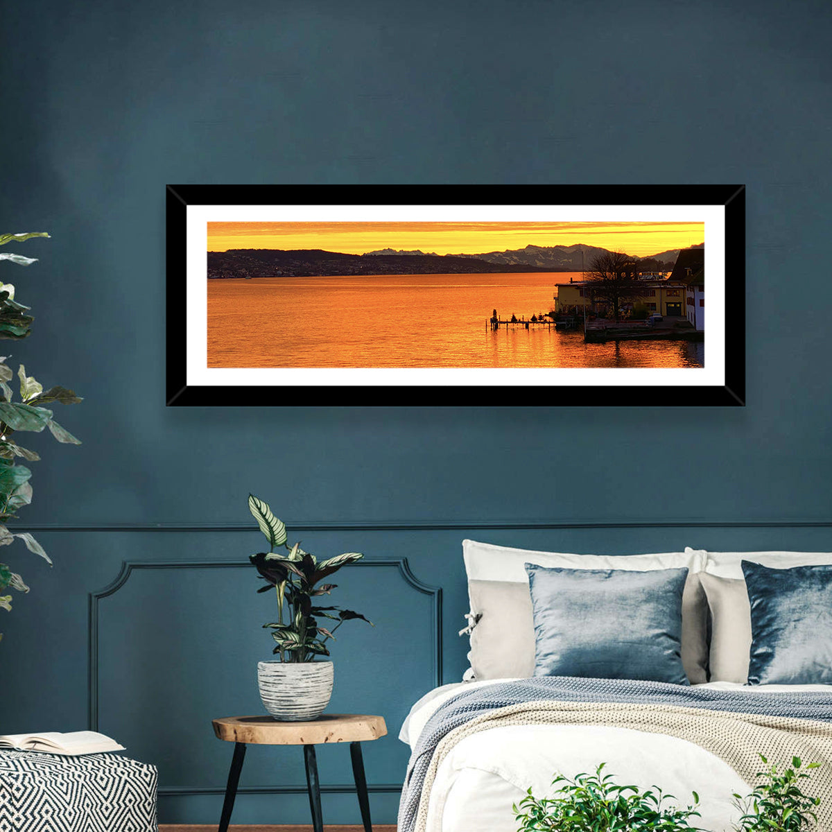 Lake Zurich Golden Sunset Wall Art