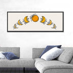Moon Phases Floral Illustration Wall Art