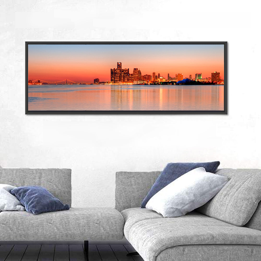 Detroit Golden Hour Skyline Wall Art