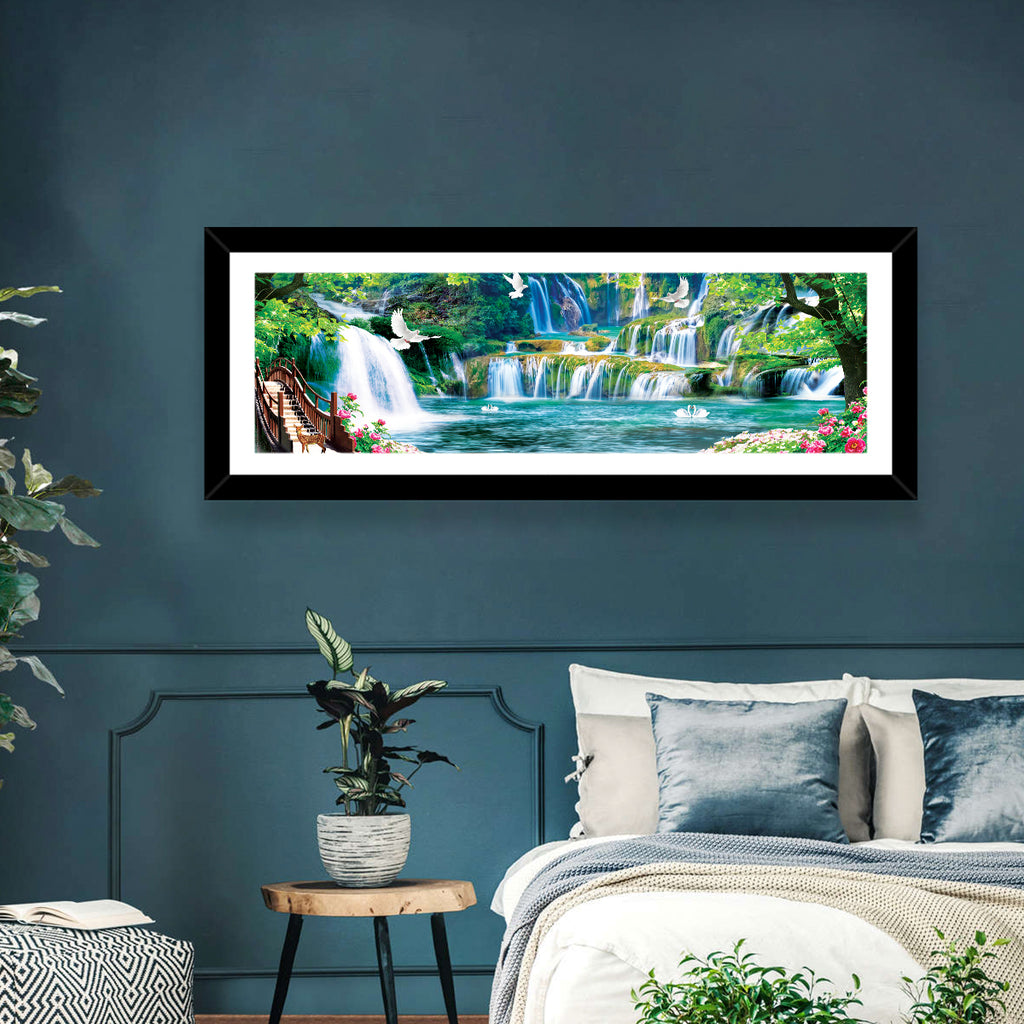 Heavenly Waterfall Scene Wall Art