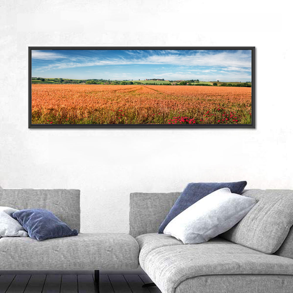 Golden Wheat Field with Poppies Wall Art