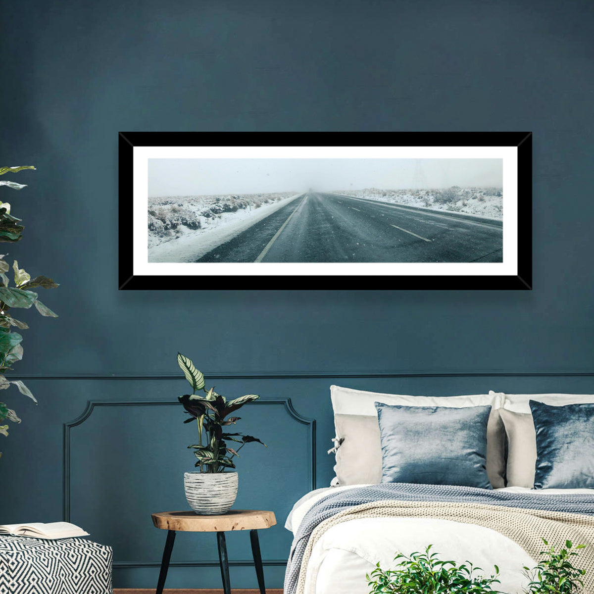 Foggy Winter Mountain Road Wall Art