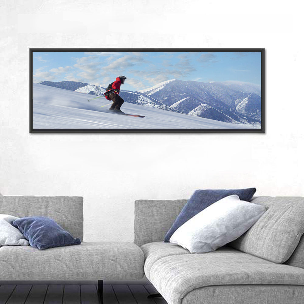 Skier on Snowy Mountain Slope Wall Art