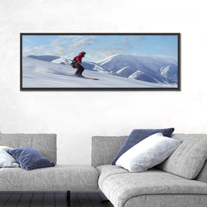 Skier on Snowy Mountain Slope Wall Art