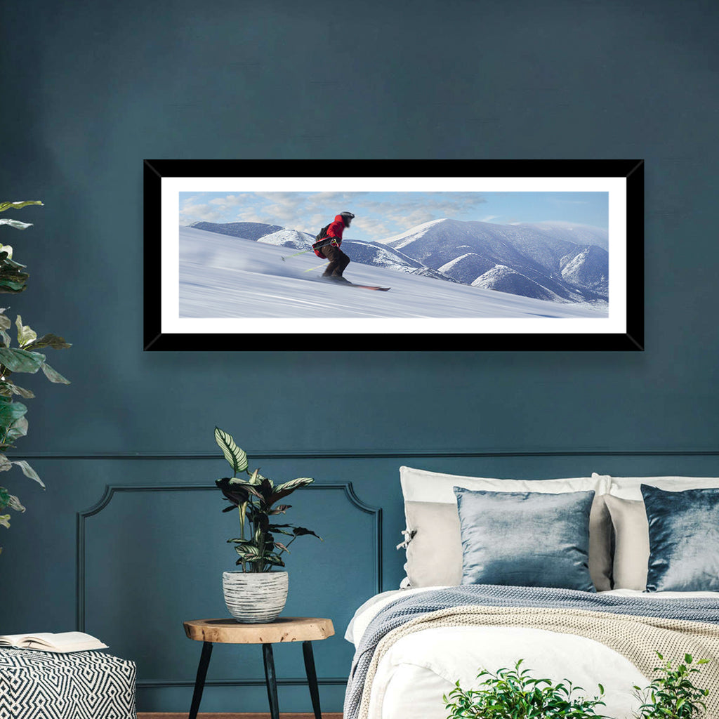 Skier on Snowy Mountain Slope Wall Art