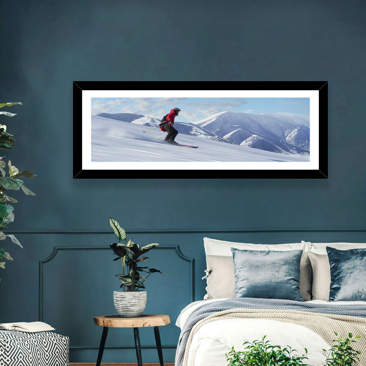 Skier on Snowy Mountain Slope Wall Art