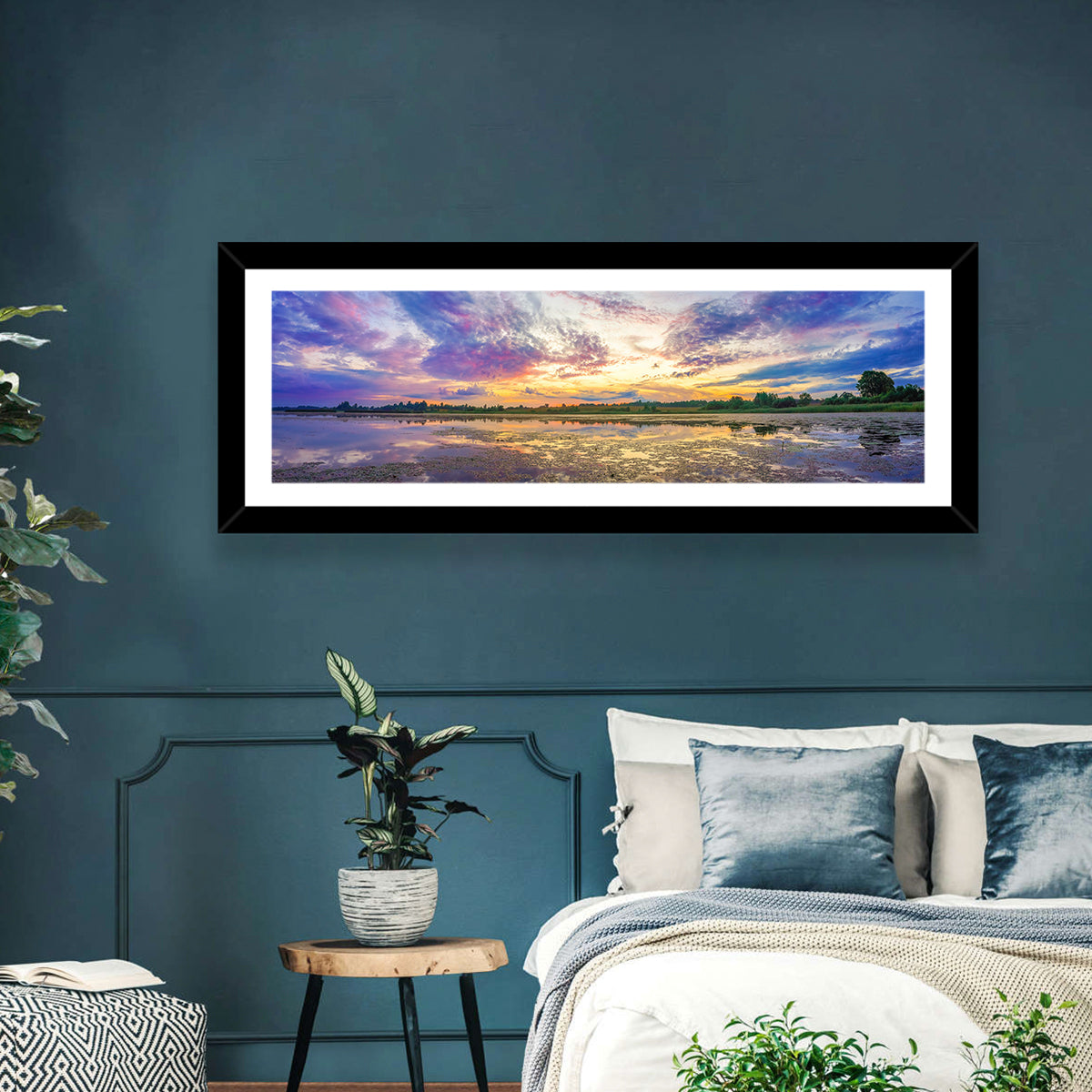 Golden Sunrise Over Lake Wall Art