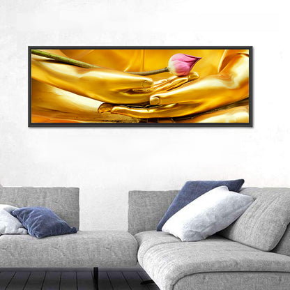 Buddha Hands with Lotus Wall Art