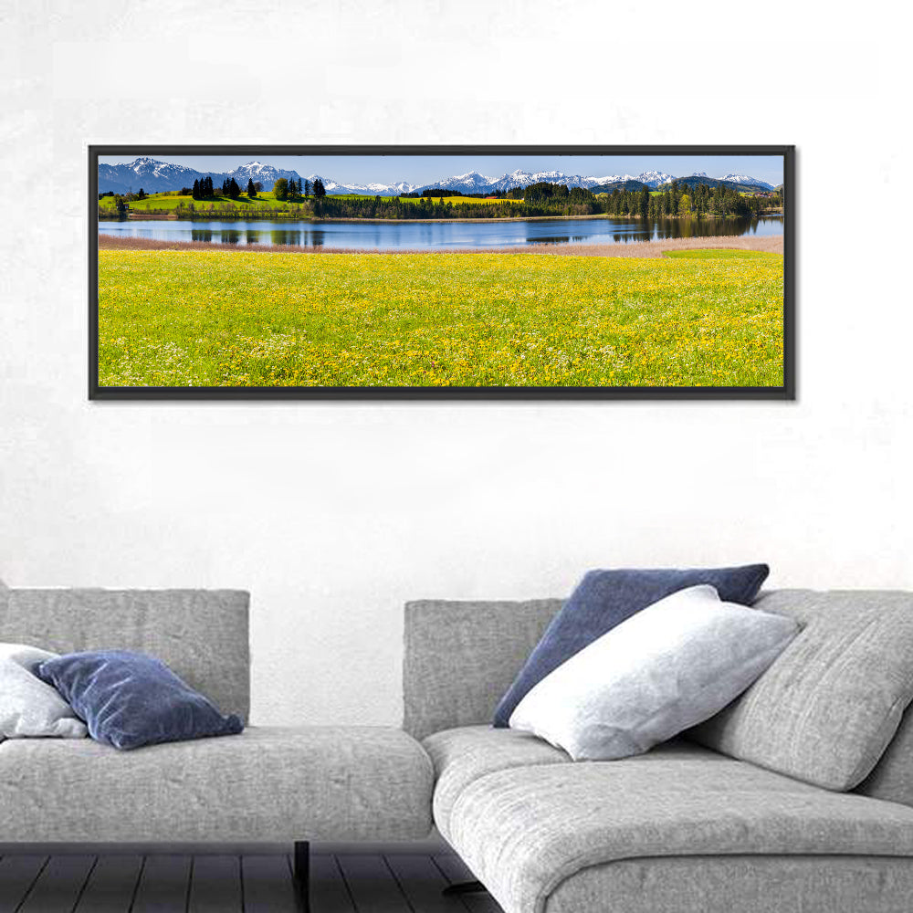 Alpine Lake Meadow with Dandelions Wall Art