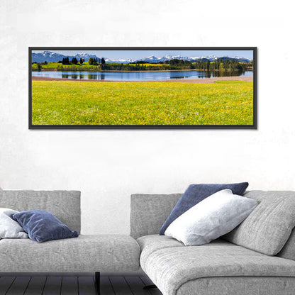 Alpine Lake Meadow with Dandelions Wall Art