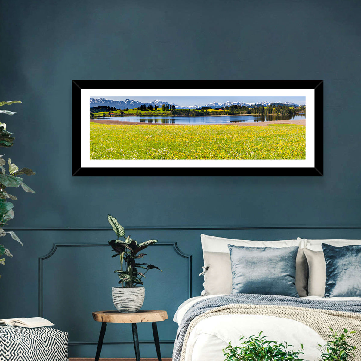 Alpine Lake Meadow with Dandelions Wall Art