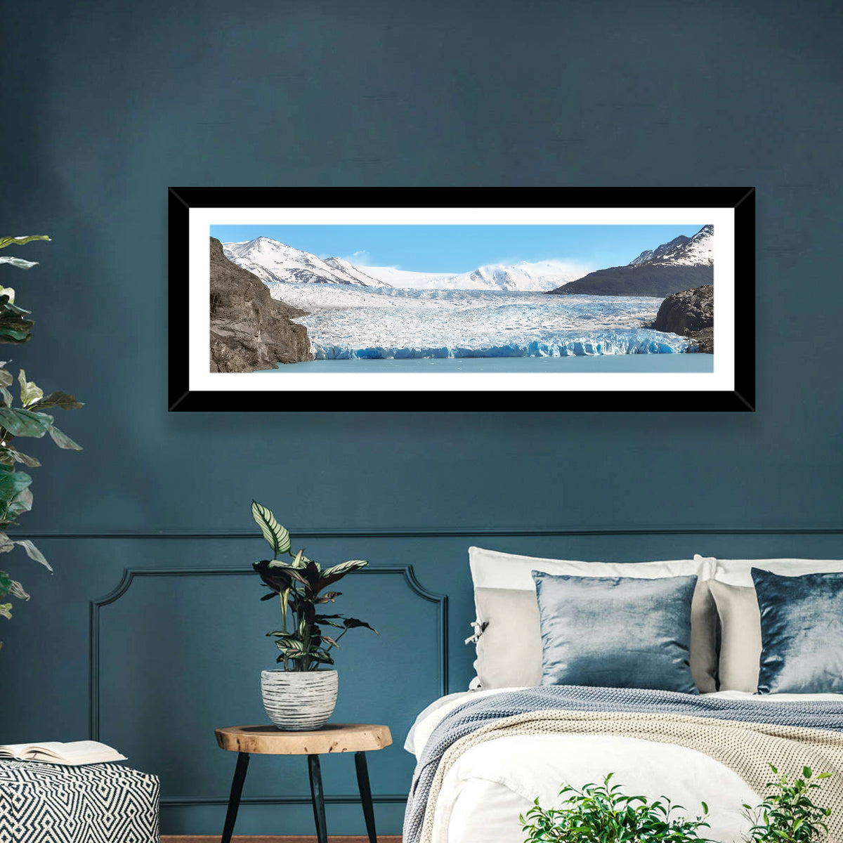 Grey Glacier and Blue Glacial Lake Wall Art