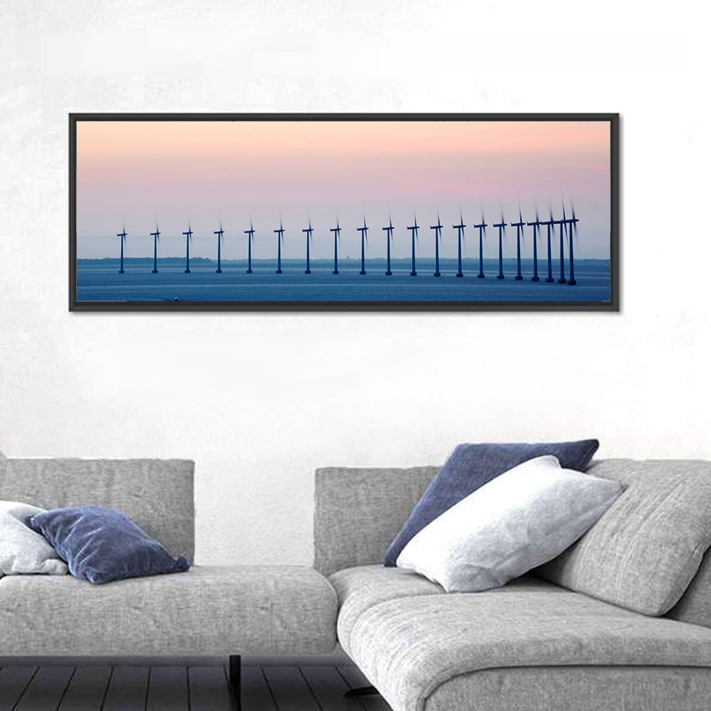 Coastal Wind Farm at Dusk Wall Art