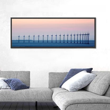 Coastal Wind Farm at Dusk Wall Art