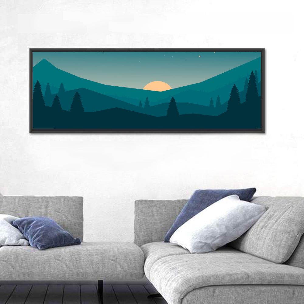 Black Forest Sunset Illustration Wall Art