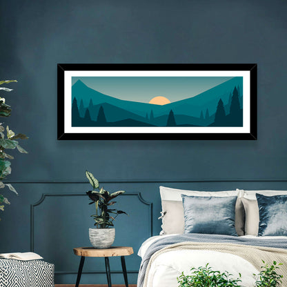 Black Forest Sunset Illustration Wall Art