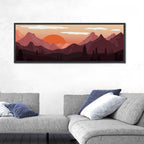 Mars Sunset Over Mountains Wall Art