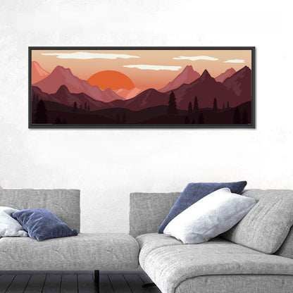 Mars Sunset Over Mountains Wall Art