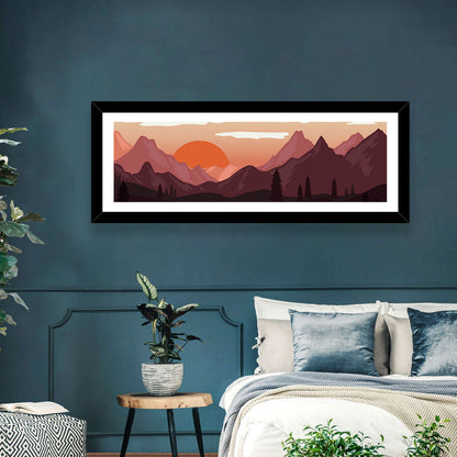 Mars Sunset Over Mountains Wall Art