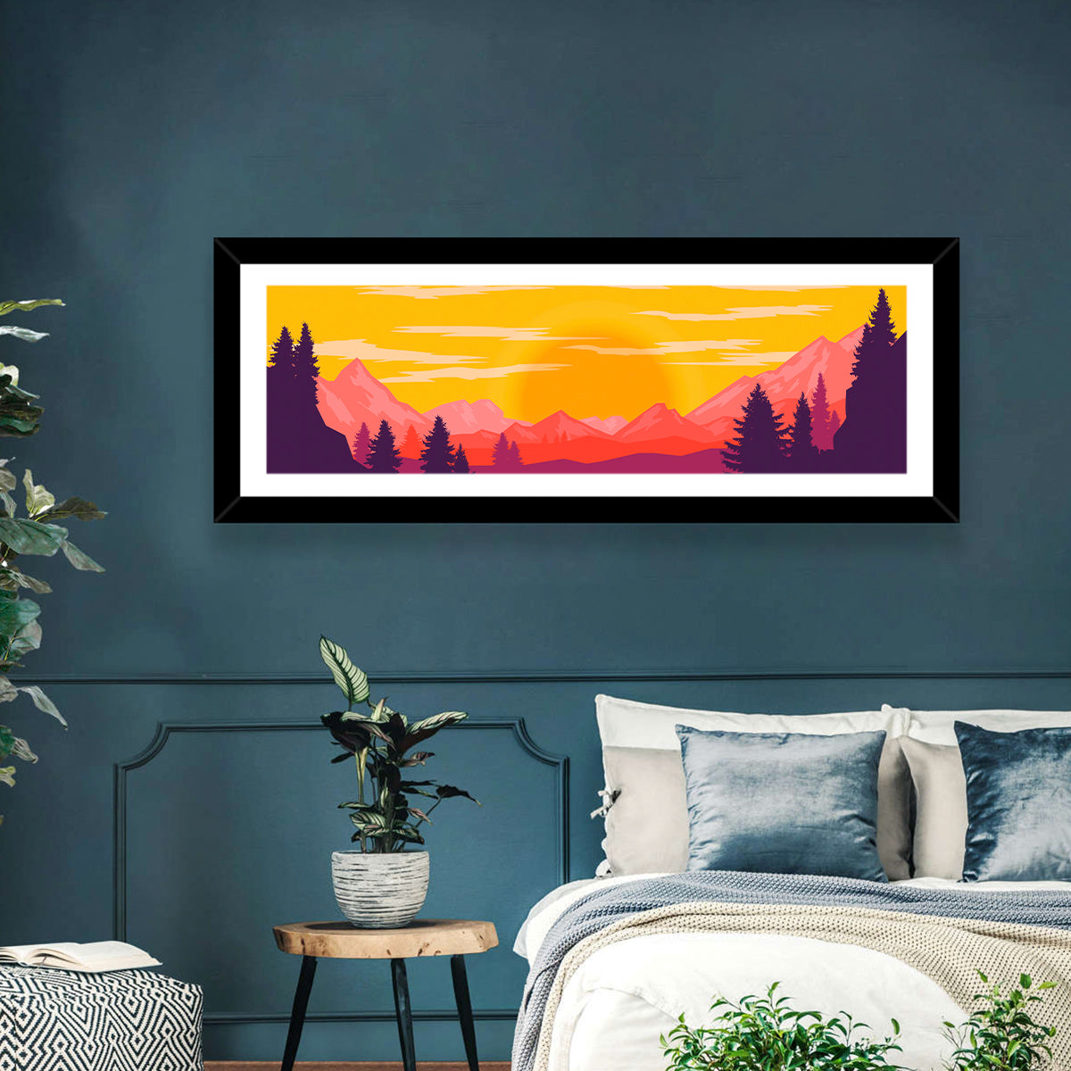 Crimson Peaks at Sunset Wall Art