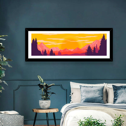 Crimson Peaks at Sunset Wall Art