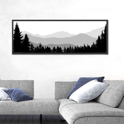Foggy Mountain Silhouettes Wall Art