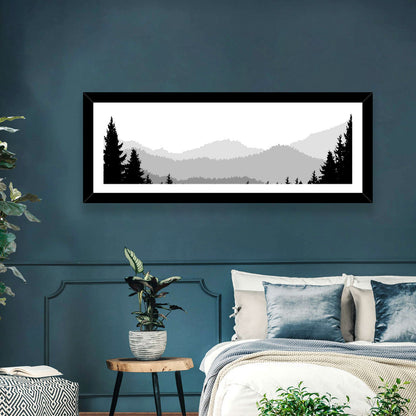 Foggy Mountain Silhouettes Wall Art