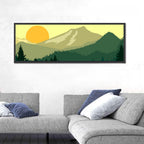 Sunset Over Green Mountains Wall Art