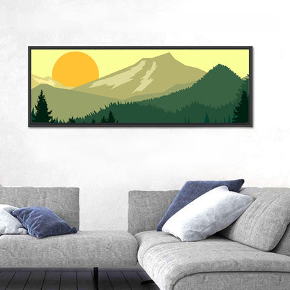 Sunset Over Green Mountains Wall Art