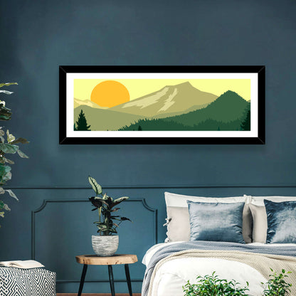 Sunset Over Green Mountains Wall Art