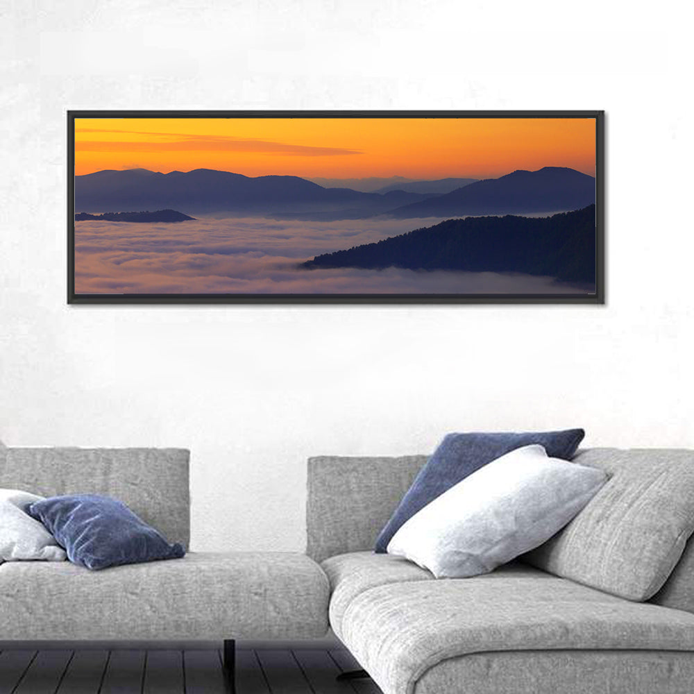 Cloud Sea Over Mountains at Golden Dawn Wall Art