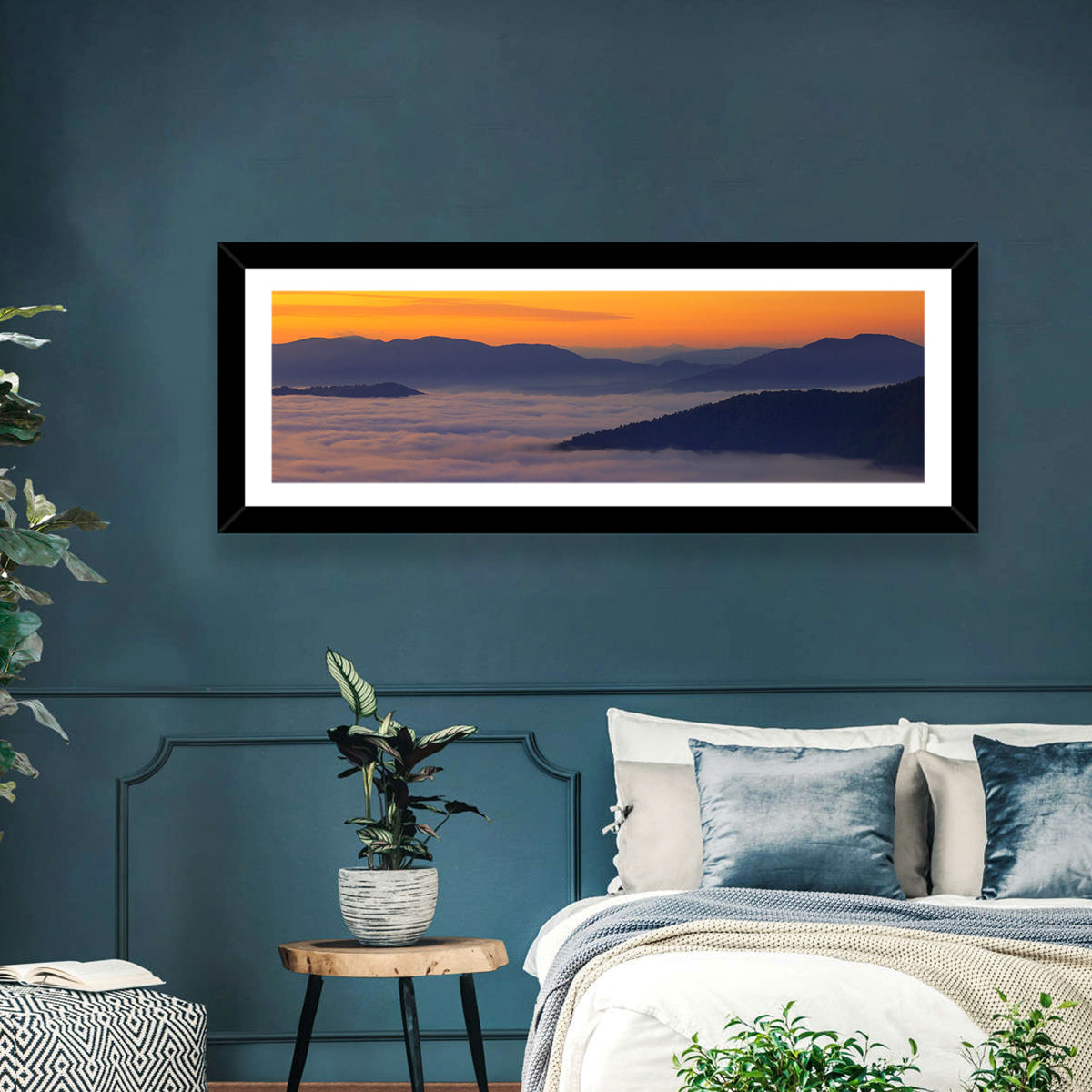 Cloud Sea Over Mountains at Golden Dawn Wall Art