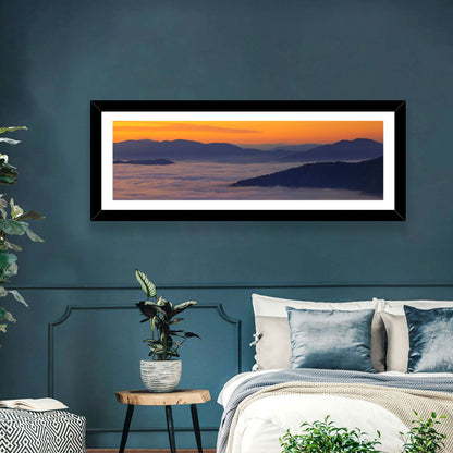 Cloud Sea Over Mountains at Golden Dawn Wall Art
