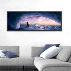 Moonlit Ice Cave Hiker Wall Art