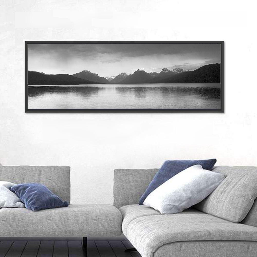 Lake Mcdonald Monochrome Reflection Wall Art