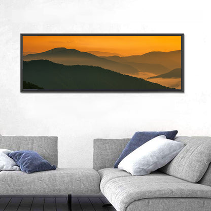 Golden Mist Mountain Valley Wall Art