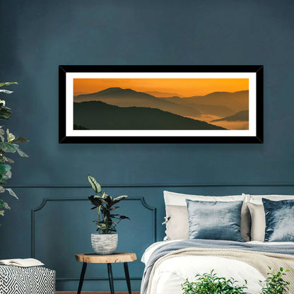 Golden Mist Mountain Valley Wall Art