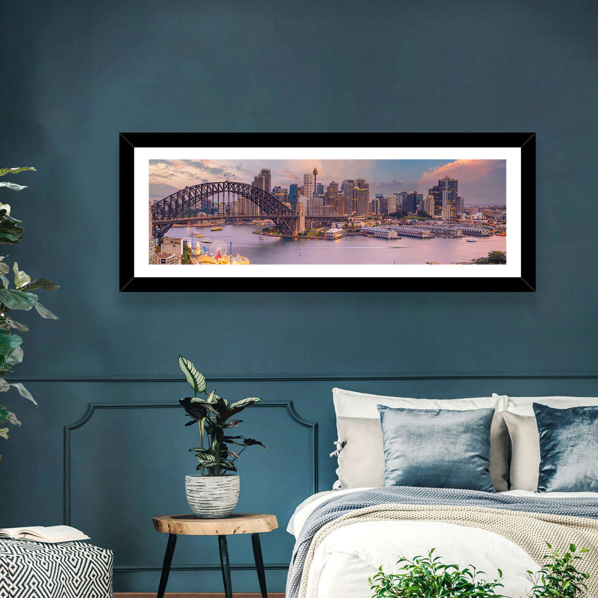 Sydney Harbour Bridge at Golden Twilight Wall Art