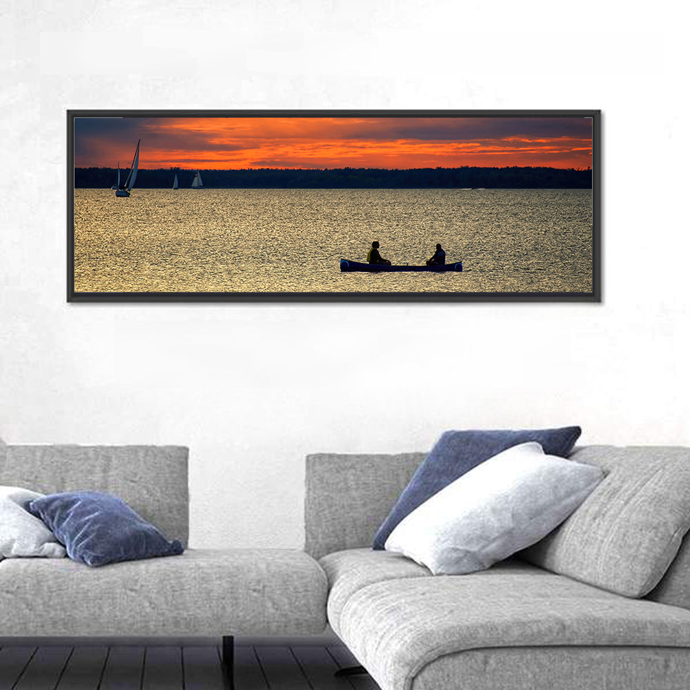 Ottawa River Sunset Canoe Wall Art
