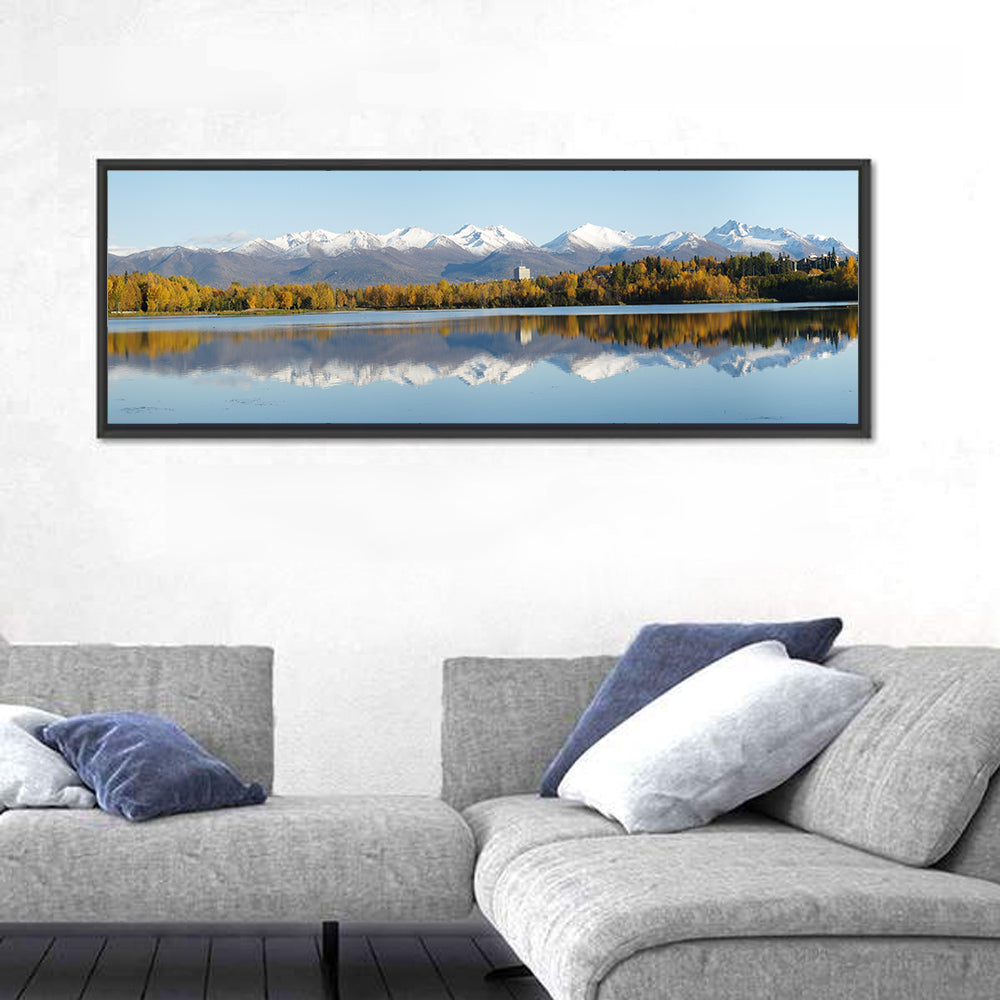 Anchorage Autumn Reflection and Chugach Mountains Wall Art