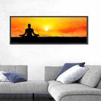Sunset Yoga Meditation Silhouette Wall Art