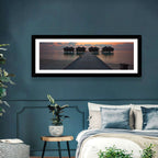 Overwater Bungalows at Sunset Wall Art