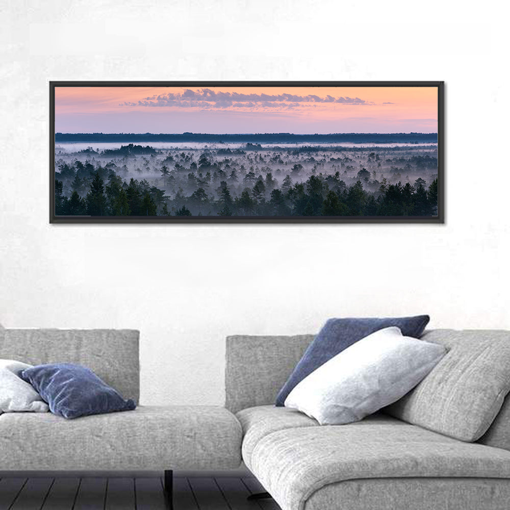Estonian Misty Pine Landscape Wall Art
