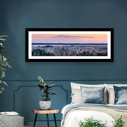 Estonian Misty Pine Landscape Wall Art