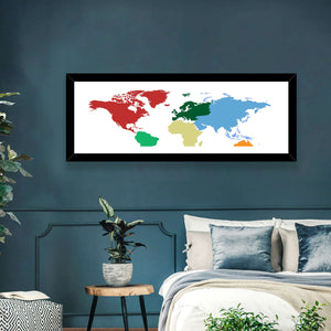 World Continents Map Wall Art