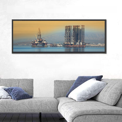 Baku Oil Rigs at Dusk Wall Art